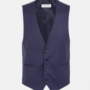 Scottsville Slim Fit Navy Plaid Vest