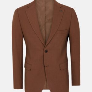 Slim Fit Brown Textured Blazer