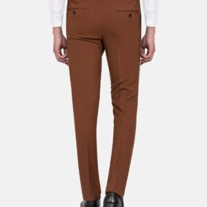Alternative view of Slim Fit Textured Brown Pants