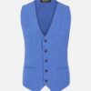 Slim Fit Textured Indigo Waistcoat